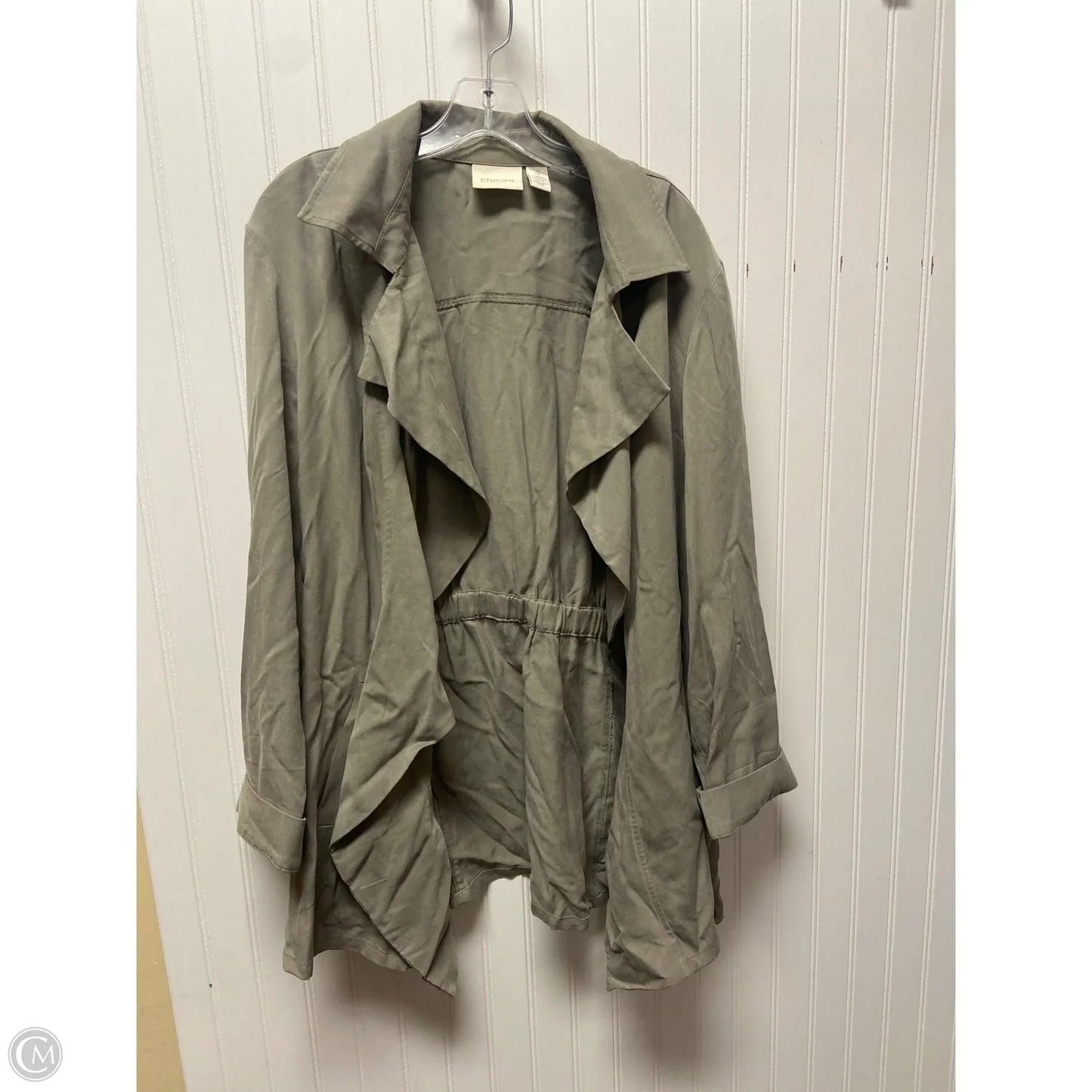 Jacket Shirt By Chicos In Green, Size: 2x