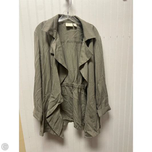 Jacket Shirt By Chicos In Green, Size: 2x
