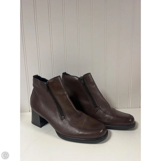 Boots Ankle Heels By Clothes Mentor In Brown, Size: 9
