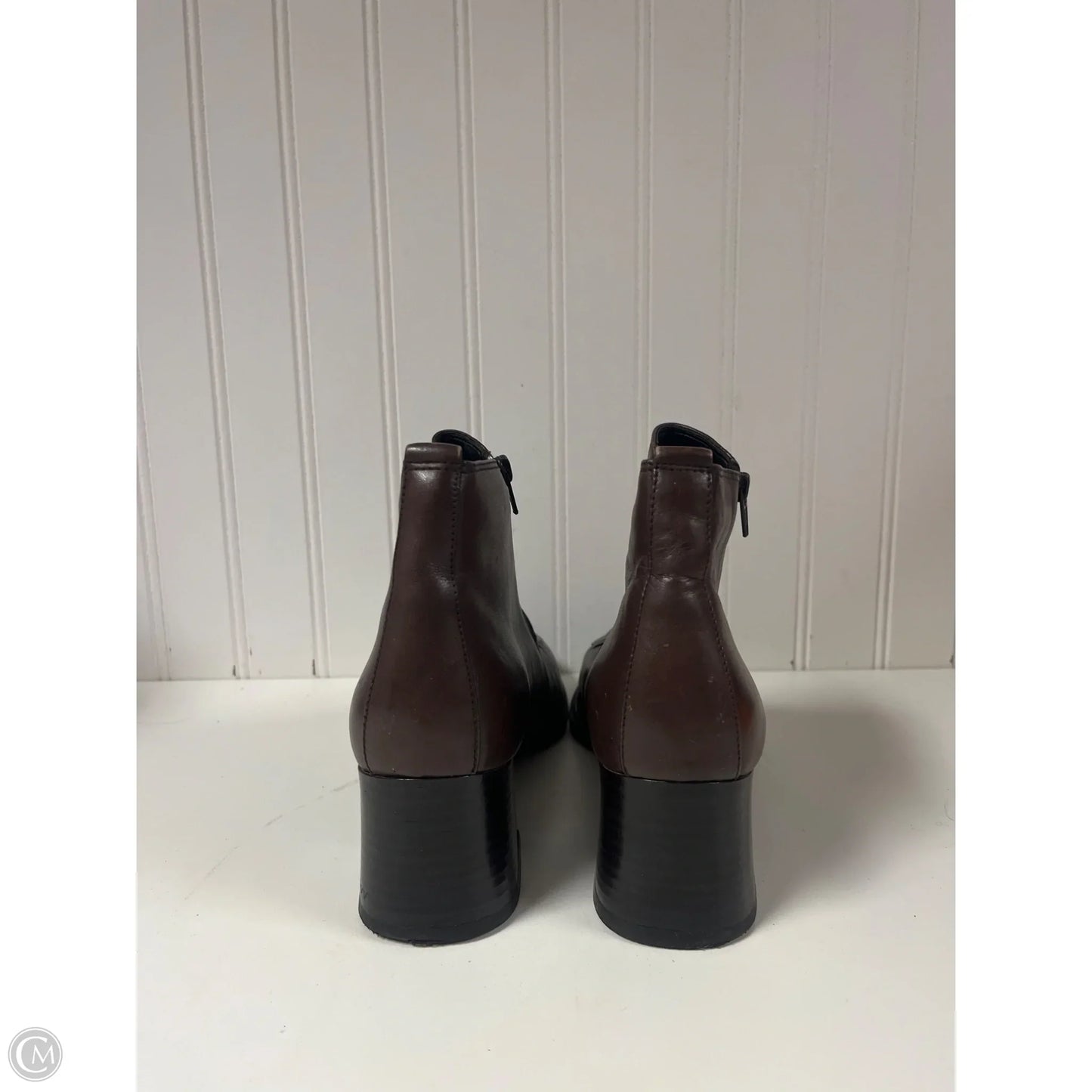 Boots Ankle Heels By Clothes Mentor In Brown, Size: 9