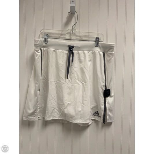 Athletic Skort By Adidas In White, Size: L
