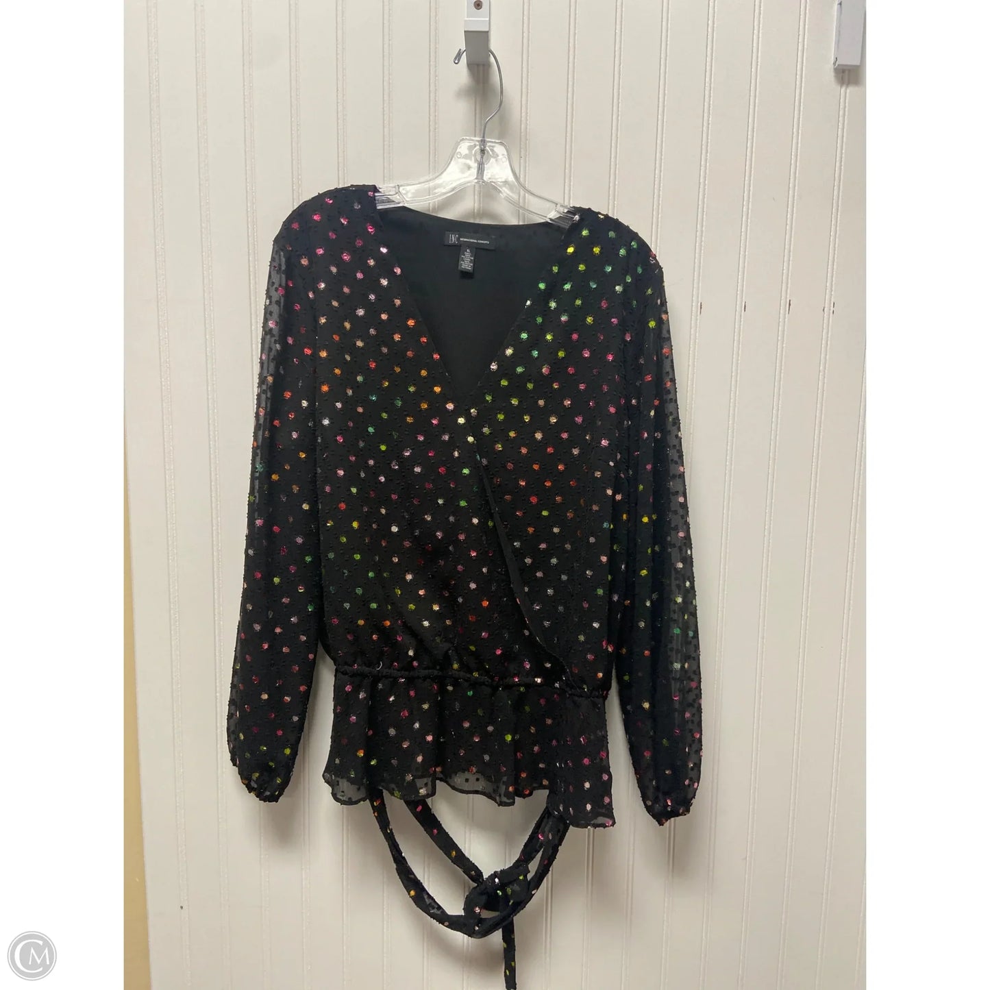 Top Long Sleeve By Inc In Black, Size: Xl