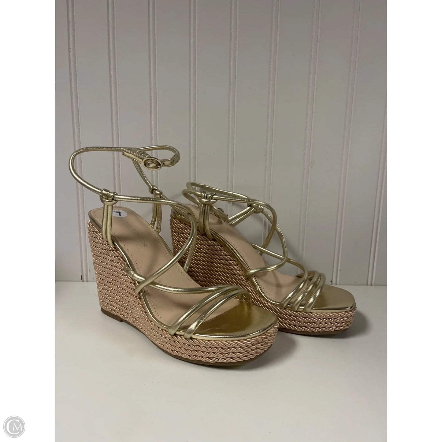 Sandals Heels Wedge By Marc Fisher In Gold, Size: 7