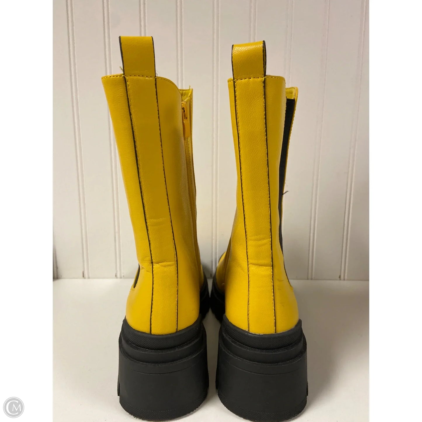 Boots Mid-calf Heels By New York And Co In Yellow, Size: 8