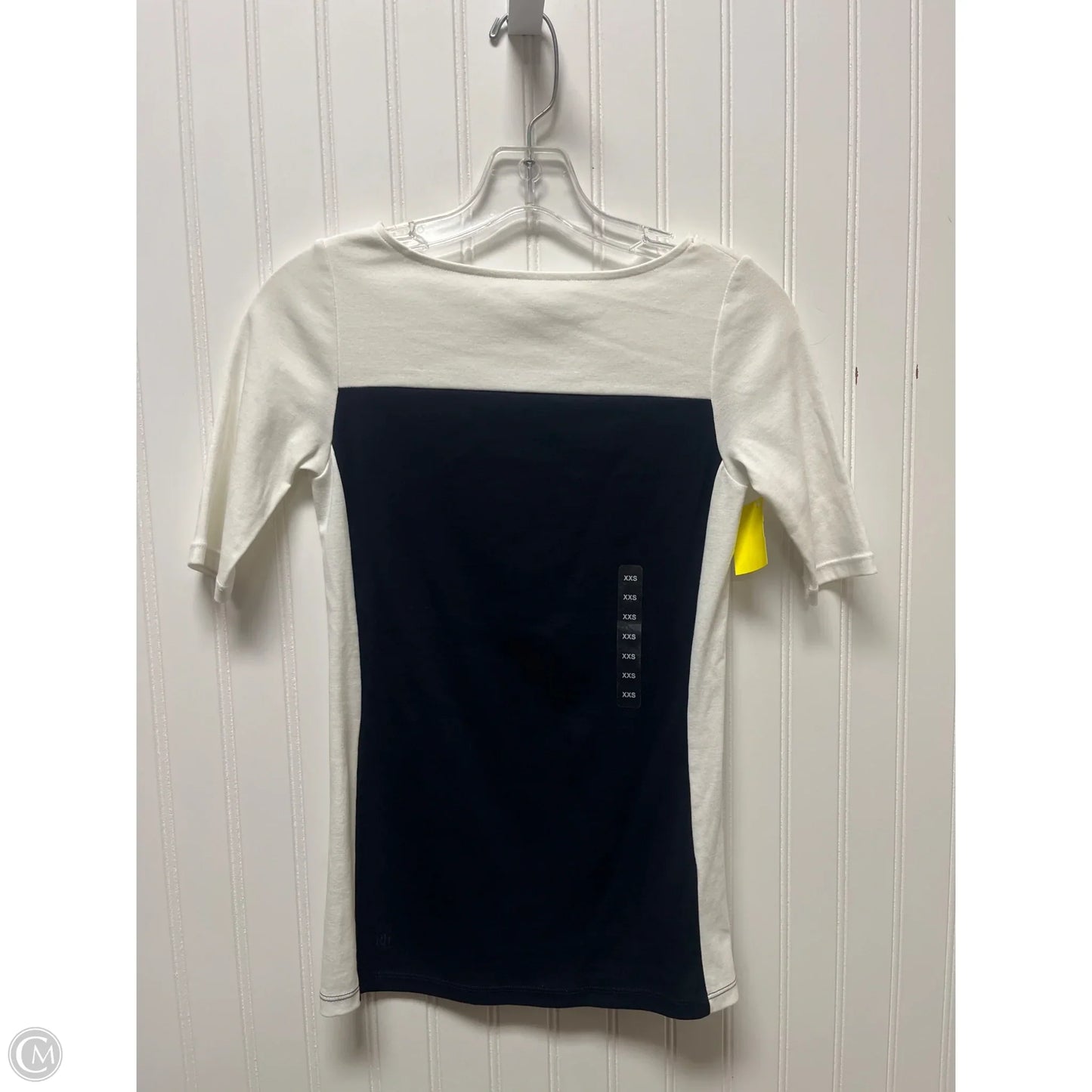 Top Short Sleeve By Lauren By Ralph Lauren In Blue & White, Size: Xxs