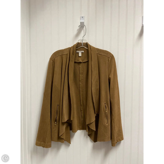 Cardigan By Dana Buchman In Tan, Size: Xl