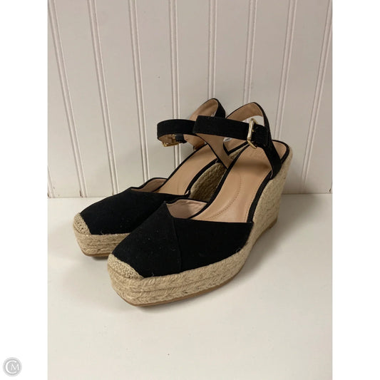Shoes Heels Wedge By Time And Tru In Black, Size: 9