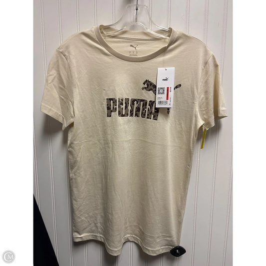 Athletic Top Short Sleeve By Puma In Cream, Size: Xs