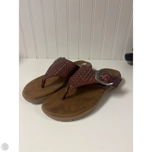 Sandals Flats By Aerosoles In Brown, Size: 8.5
