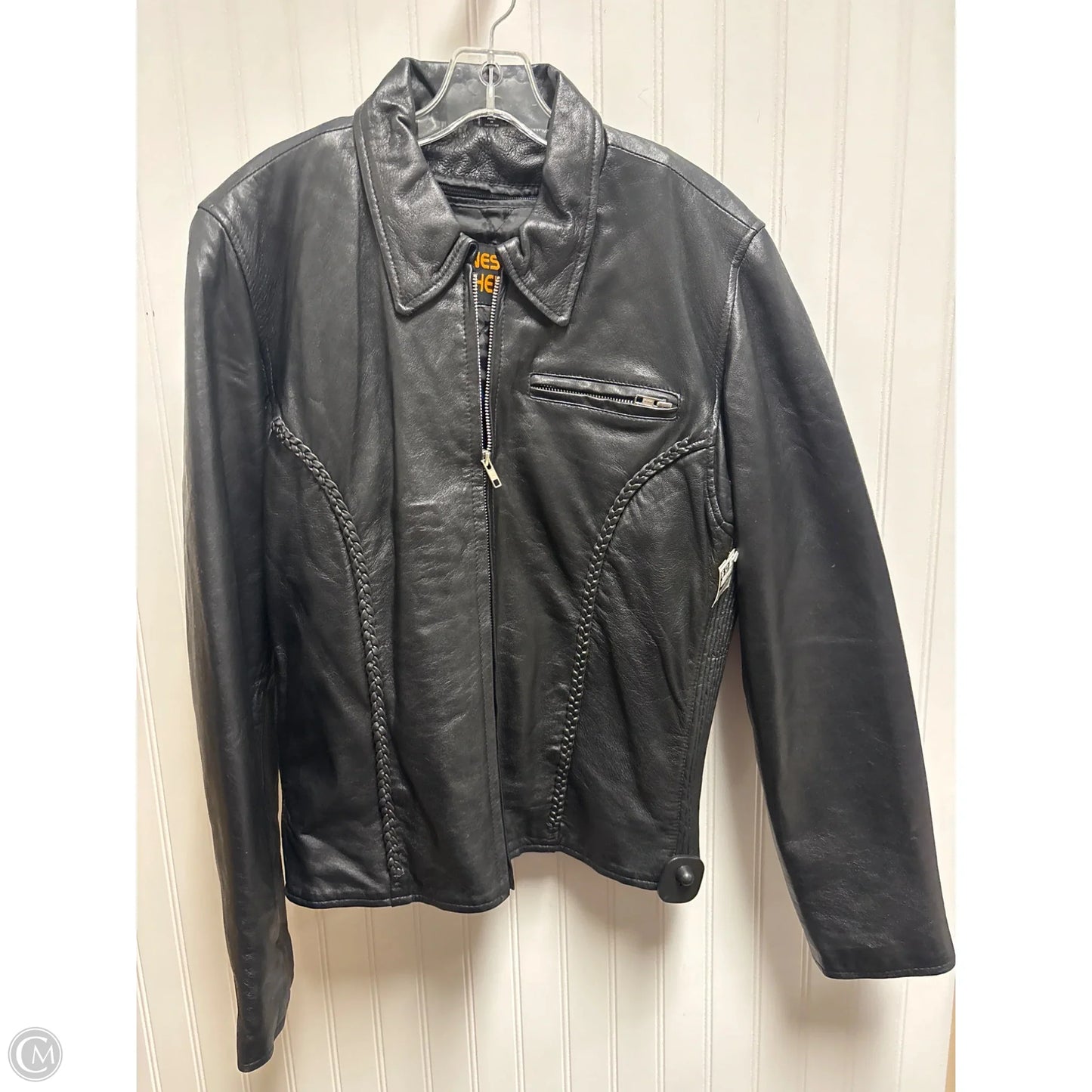 Jacket Leather By Clothes Mentor In Black, Size: Xl