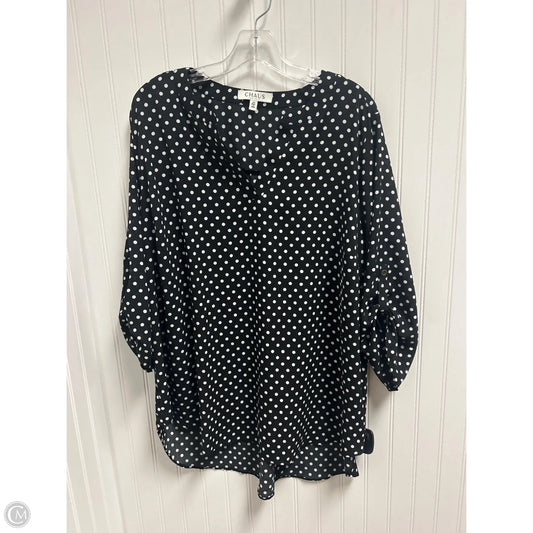 Top 3/4 Sleeve By Chaus In Polkadot Pattern, Size: 2x