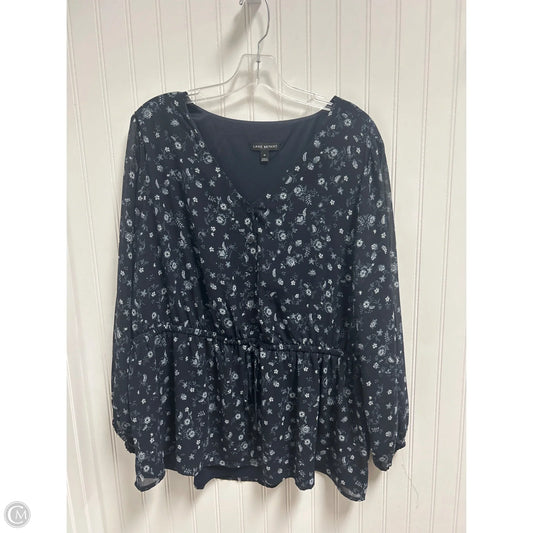 Top Long Sleeve By Lane Bryant In Navy, Size: 1x