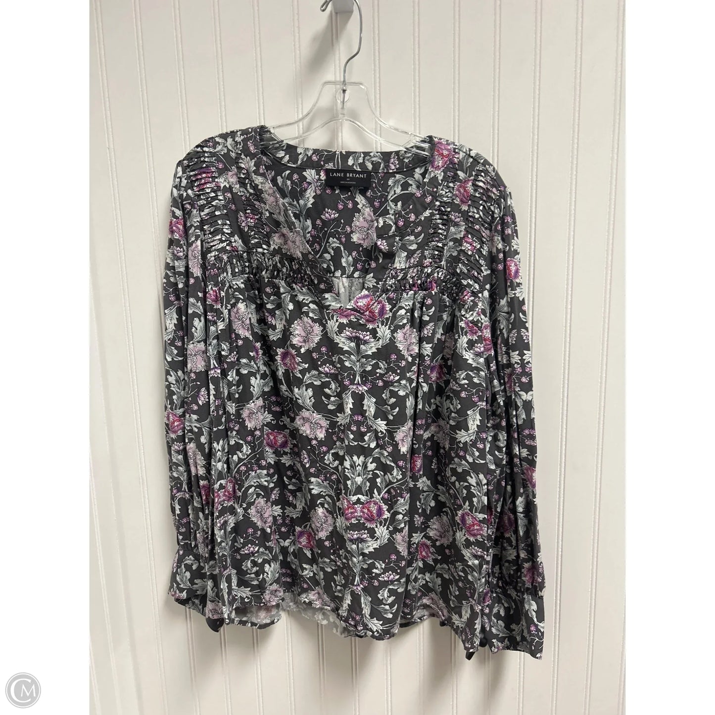 Top Long Sleeve By Lane Bryant In Grey, Size: 2x