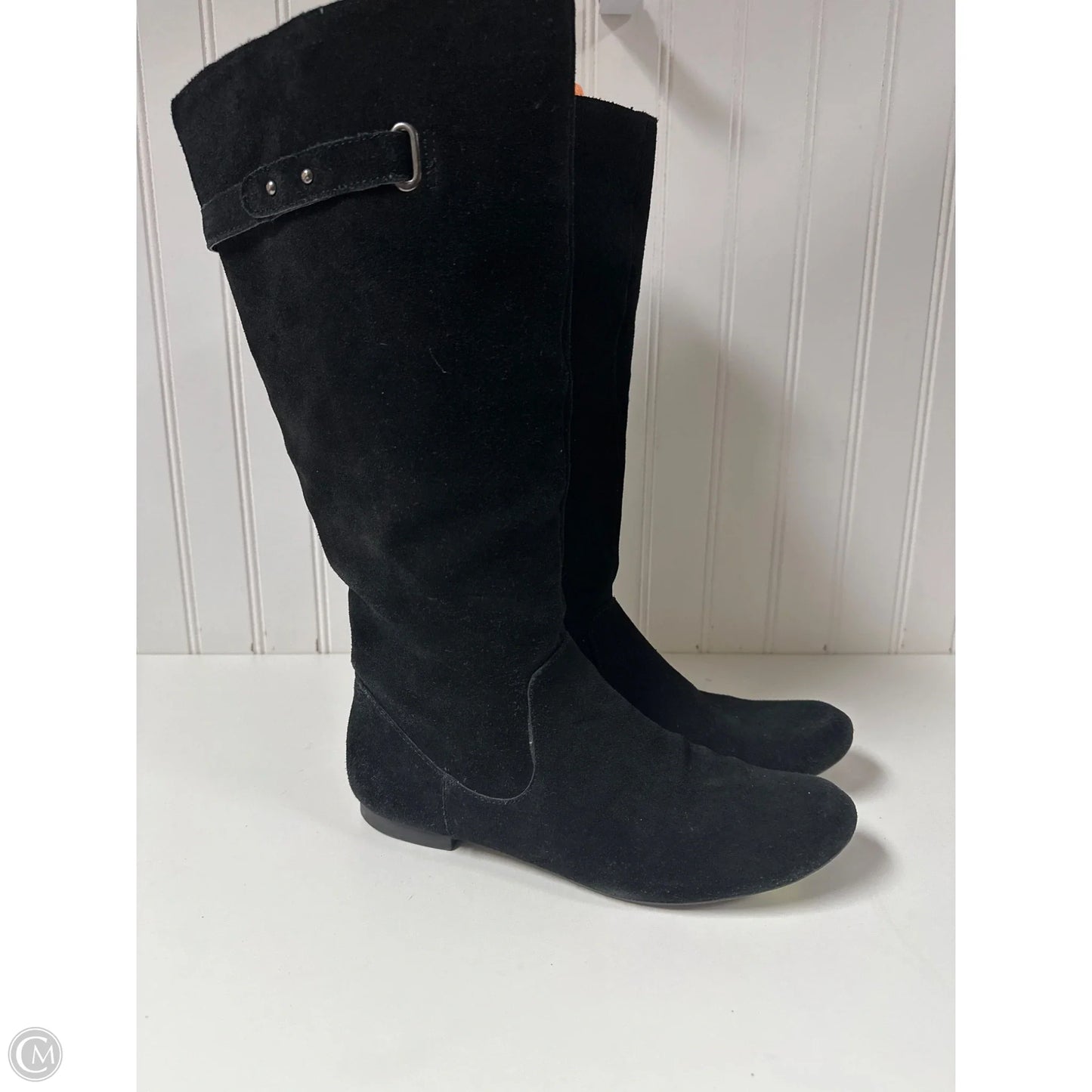 Boots Mid-calf Flats By Clothes Mentor In Black, Size: 6.5