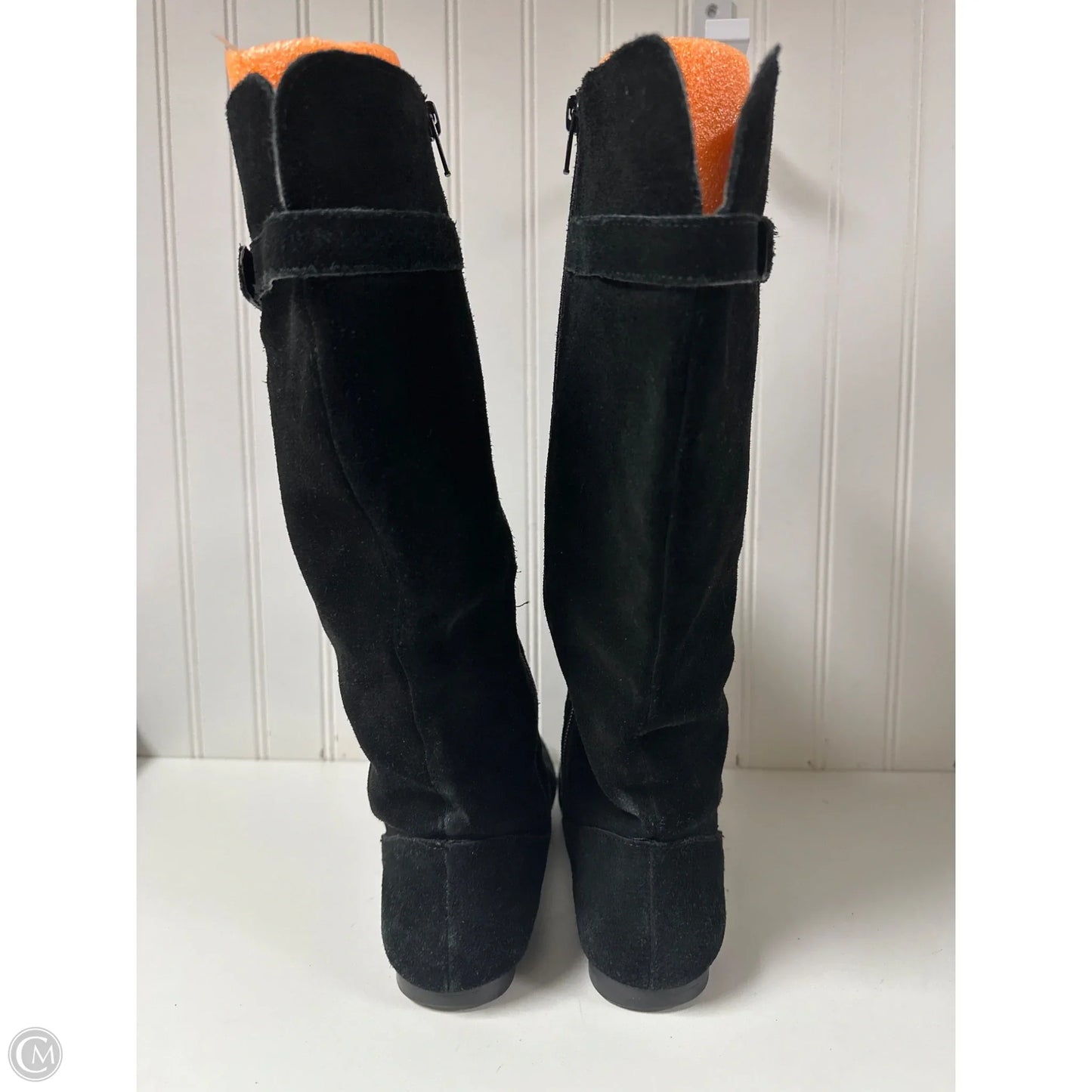 Boots Mid-calf Flats By Clothes Mentor In Black, Size: 6.5