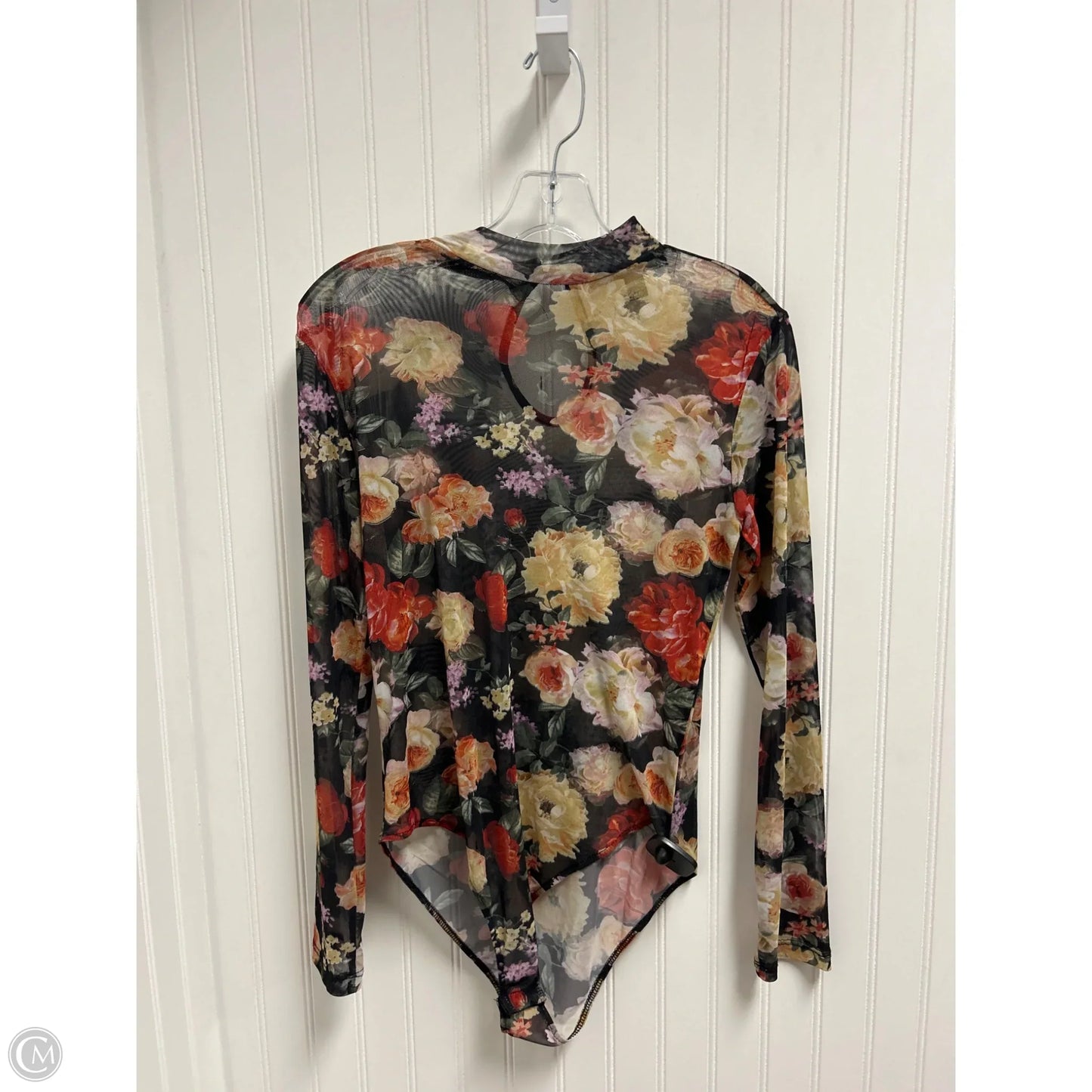 Bodysuit By Clothes Mentor In Floral Print, Size: L