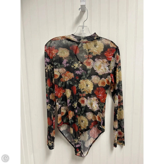 Bodysuit By Clothes Mentor In Floral Print, Size: L