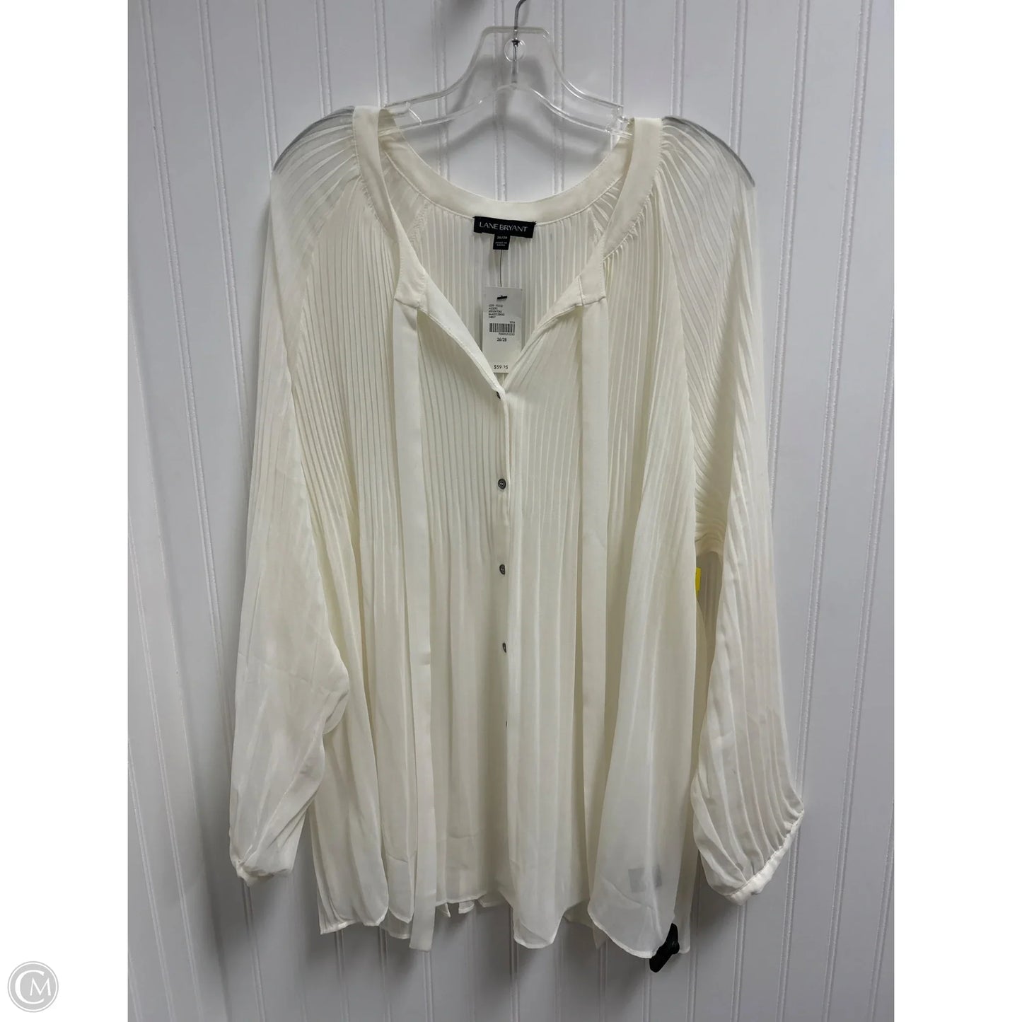 Top Long Sleeve By Lane Bryant In Cream, Size: 4x