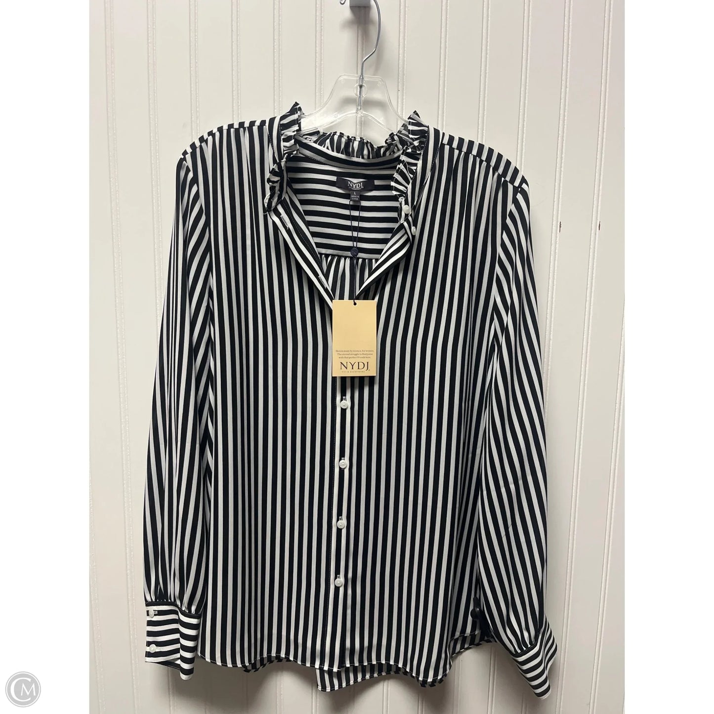 Top Long Sleeve By Not Your Daughters Jeans In Striped Pattern, Size: L