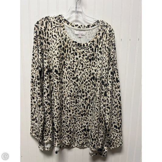 Top Long Sleeve By New Directions In Animal Print, Size: Xl