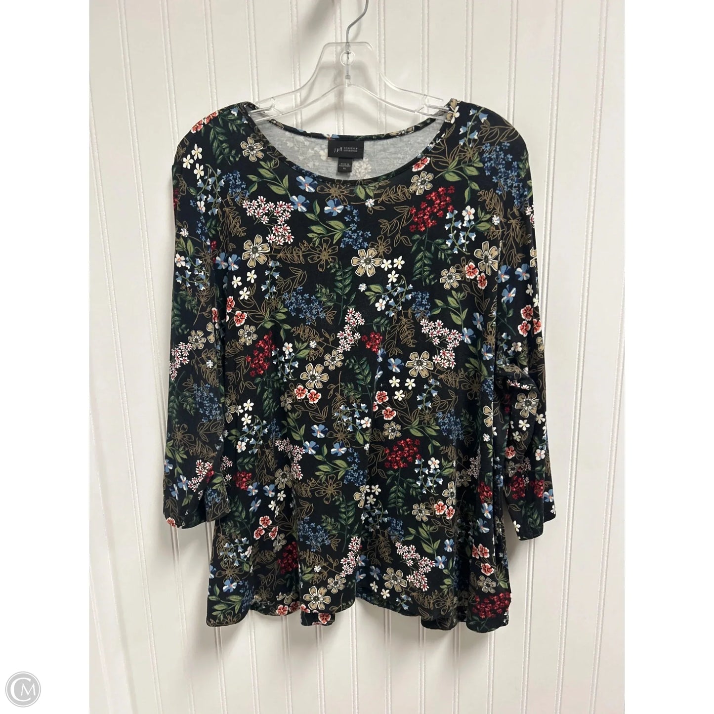 Top Long Sleeve By J. Jill In Floral Print, Size: Xl