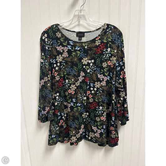 Top Long Sleeve By J. Jill In Floral Print, Size: Xl