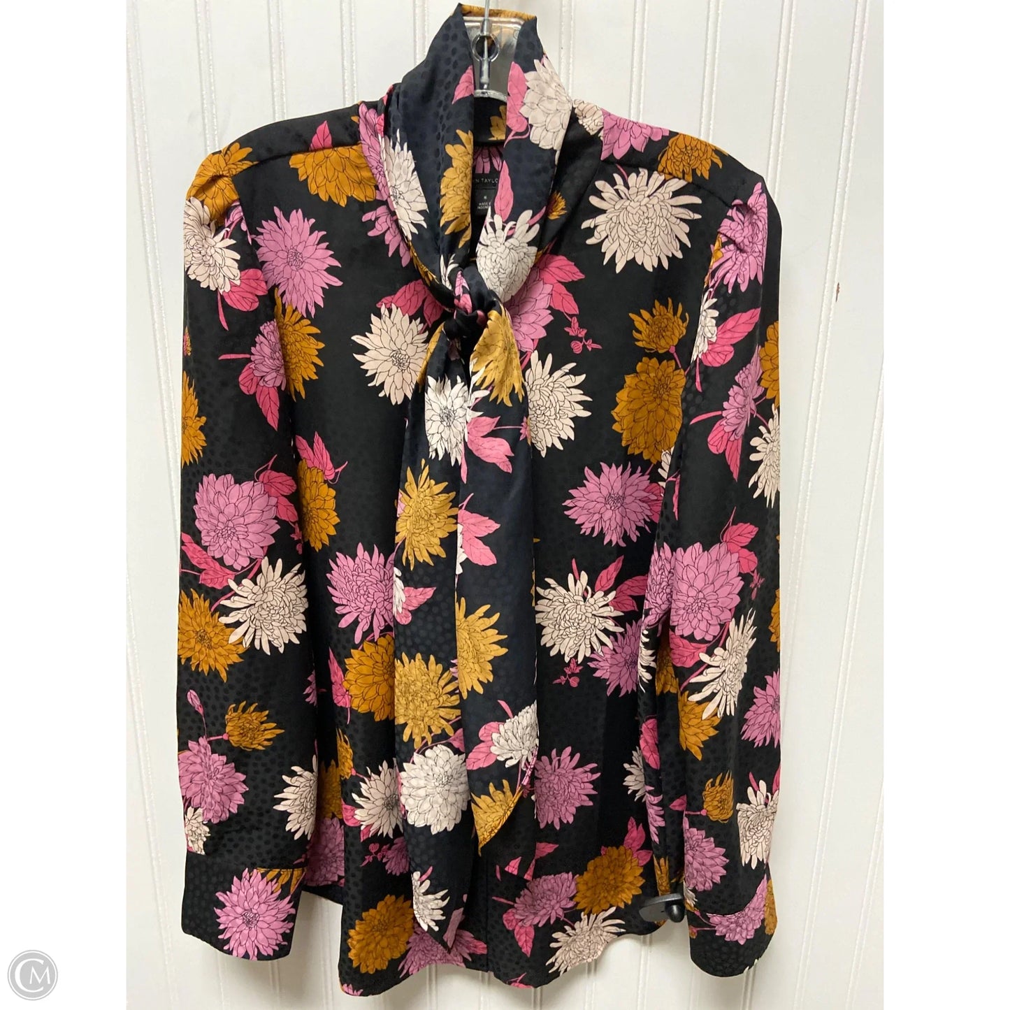 Top Long Sleeve By Ann Taylor In Black, Size: M