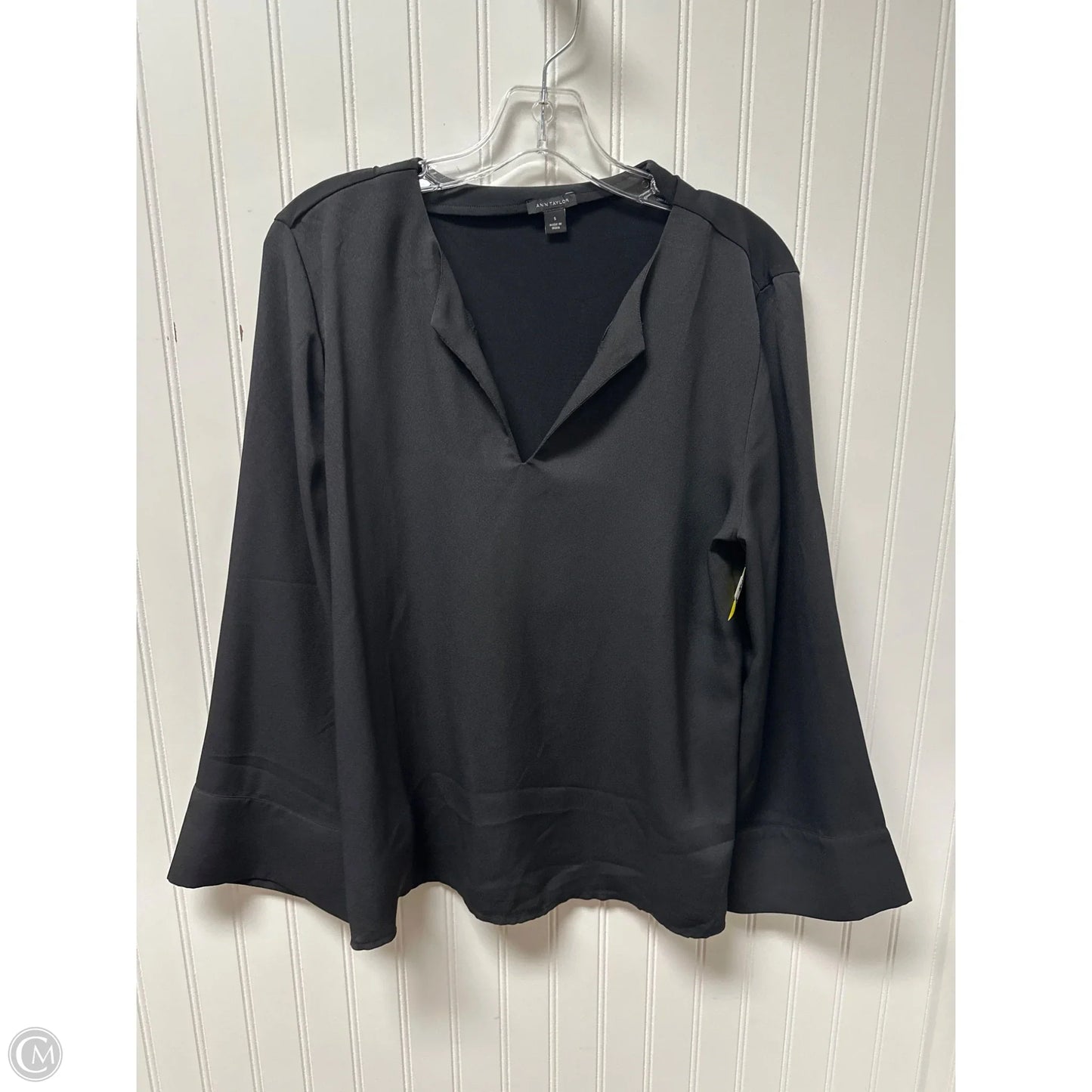 Top Long Sleeve By Ann Taylor In Black, Size: S