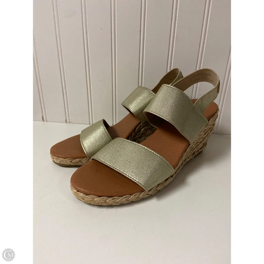 Sandals Heels Wedge By Tommy Bahama In Gold, Size: 7