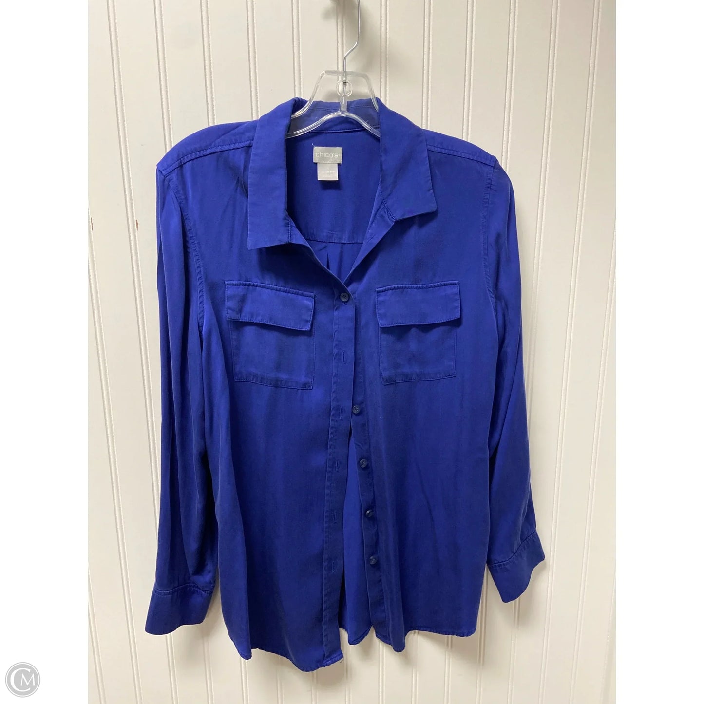 Top Long Sleeve By Chicos In Blue, Size: M