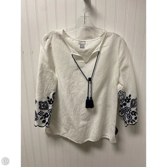 Top Long Sleeve By Chicos In White, Size: S