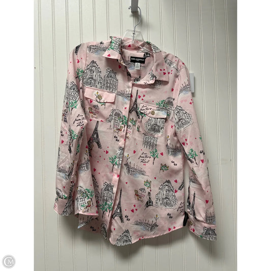Top Long Sleeve Designer By Karl Lagerfeld In Pink, Size: S