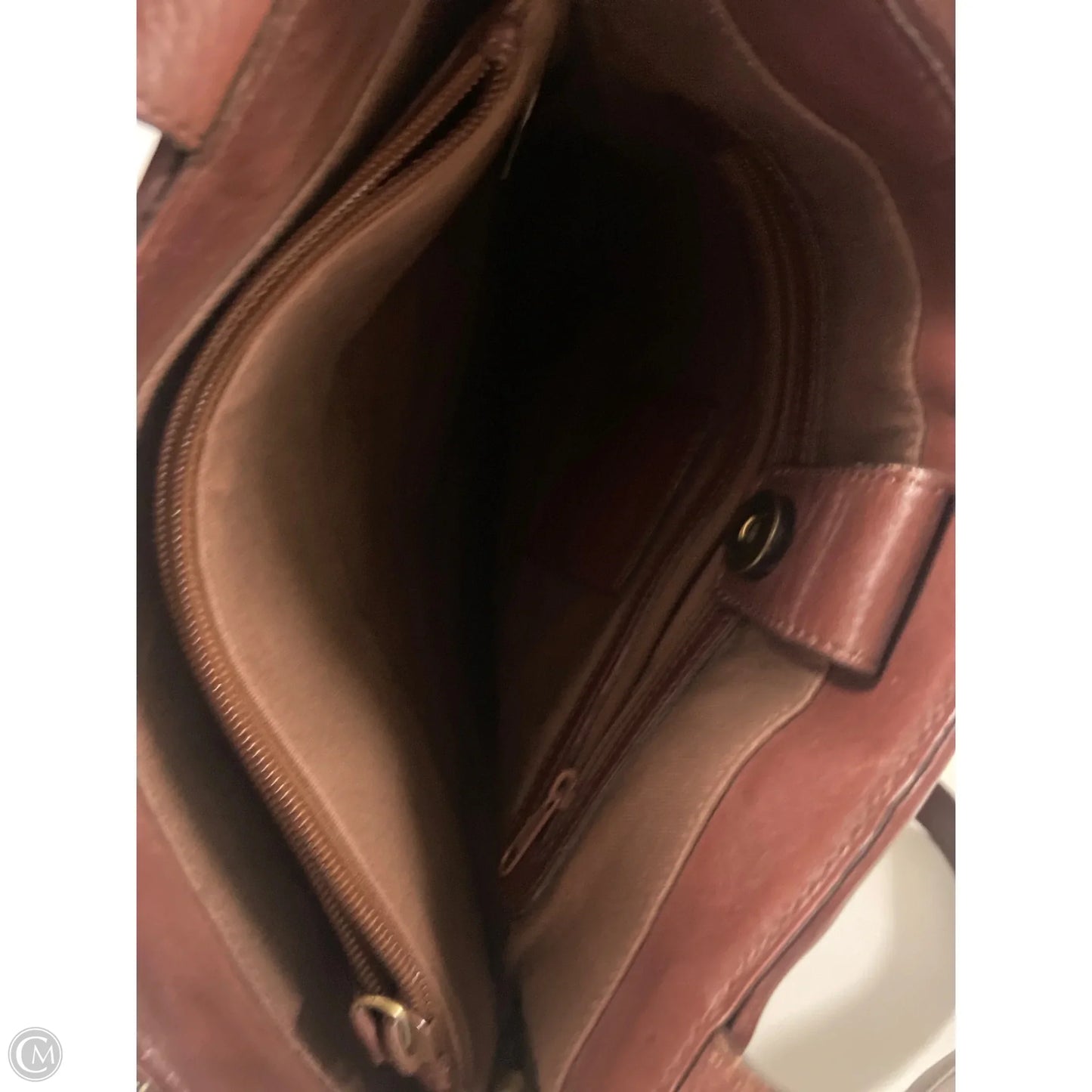 Handbag Leather By Fossil, Size: Large