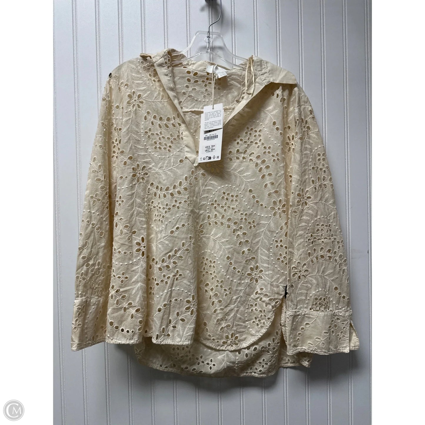 Top Long Sleeve By Zara In Beige, Size: Xs