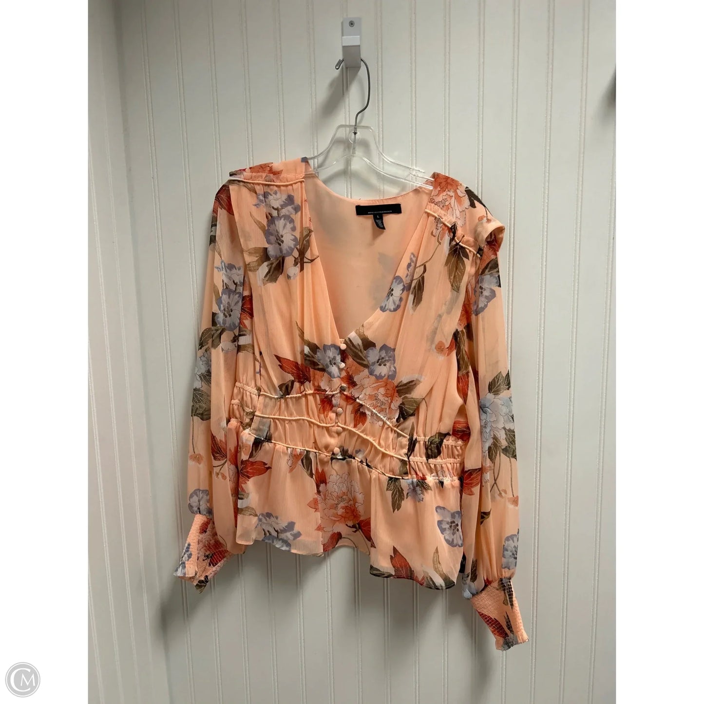 Top Long Sleeve By White House Black Market In Orange, Size: L