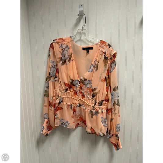 Top Long Sleeve By White House Black Market In Orange, Size: L