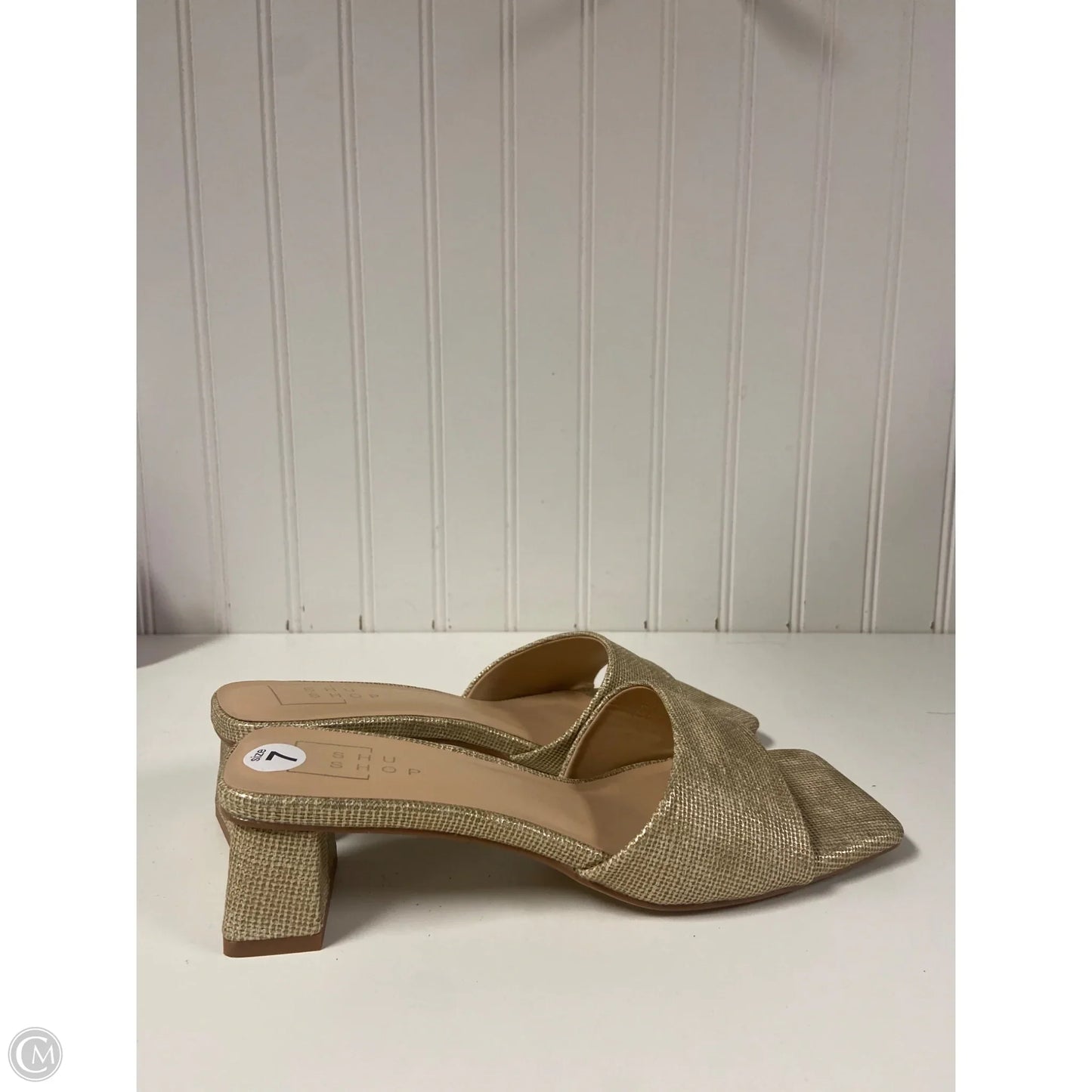 Sandals Heels Block By Shu Shop In Gold, Size: 7