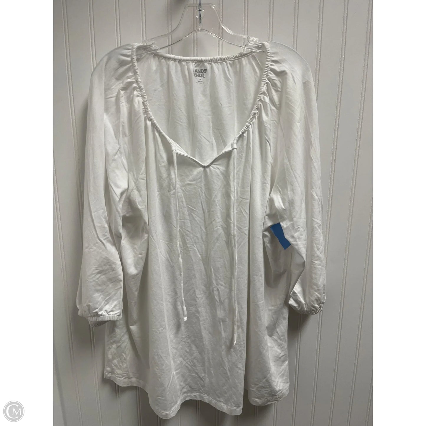 Top Long Sleeve By Lands End In White, Size: 2x