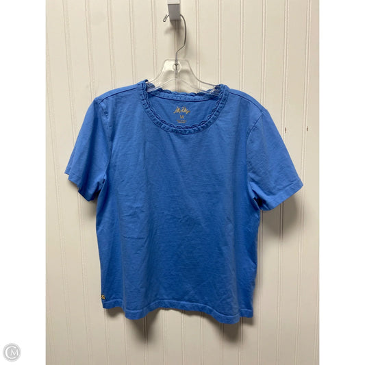 Top Short Sleeve Designer By Lilly Pulitzer In Blue, Size: M