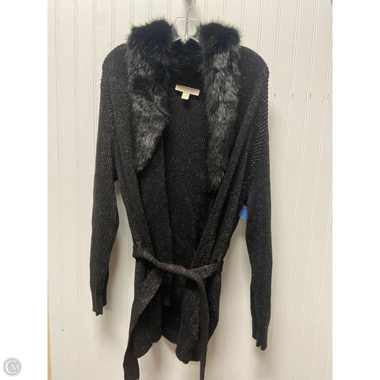 Sweater Cardigan By Michael By Michael Kors In Black & Gold, Size: L