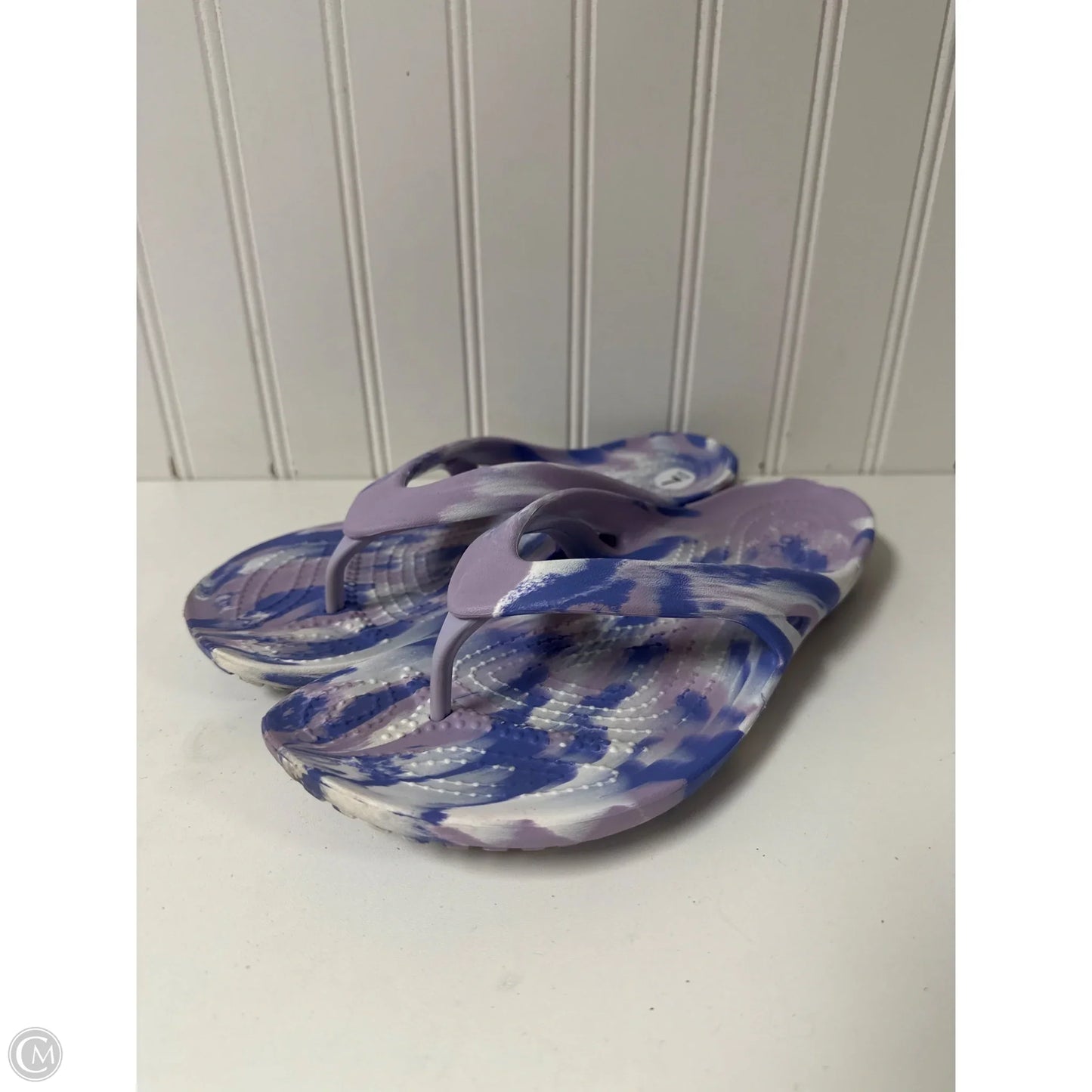 Sandals Flip Flops By Crocs In Tie Dye Print, Size: 7