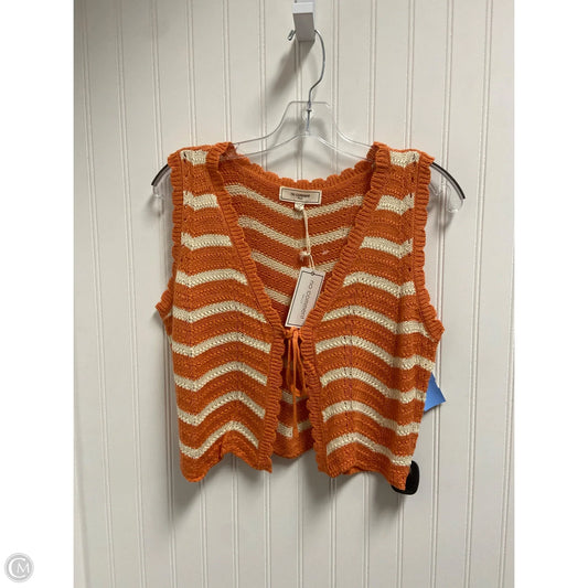 Vest Sweater By No Comment In Cream & Orange, Size: M