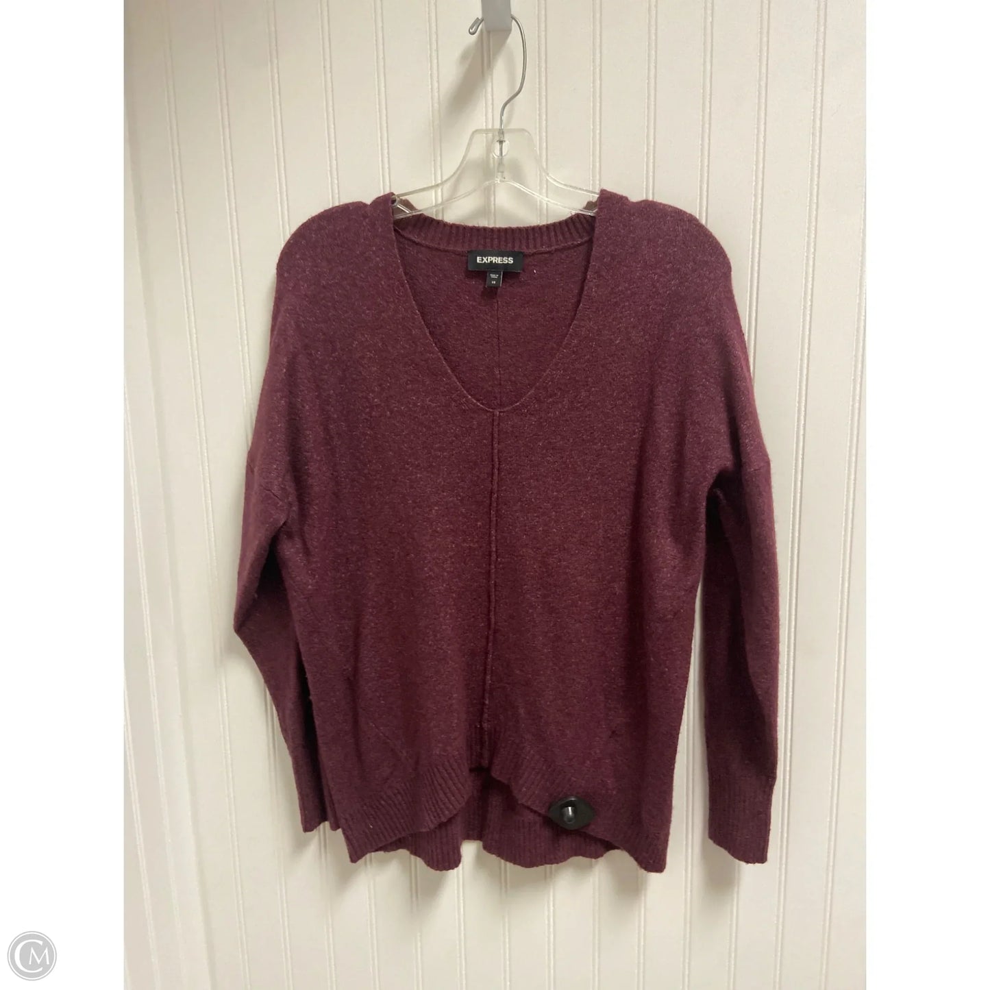 Sweater By Express In Maroon, Size: Xs