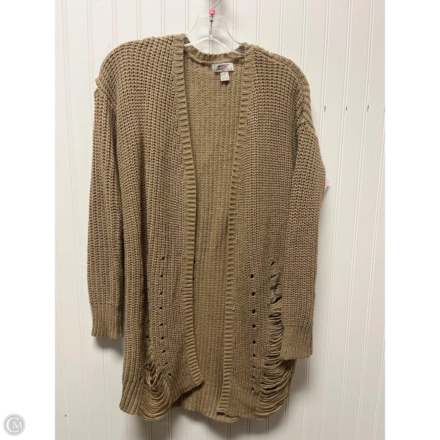 Sweater Cardigan By Arizona In Tan, Size: L