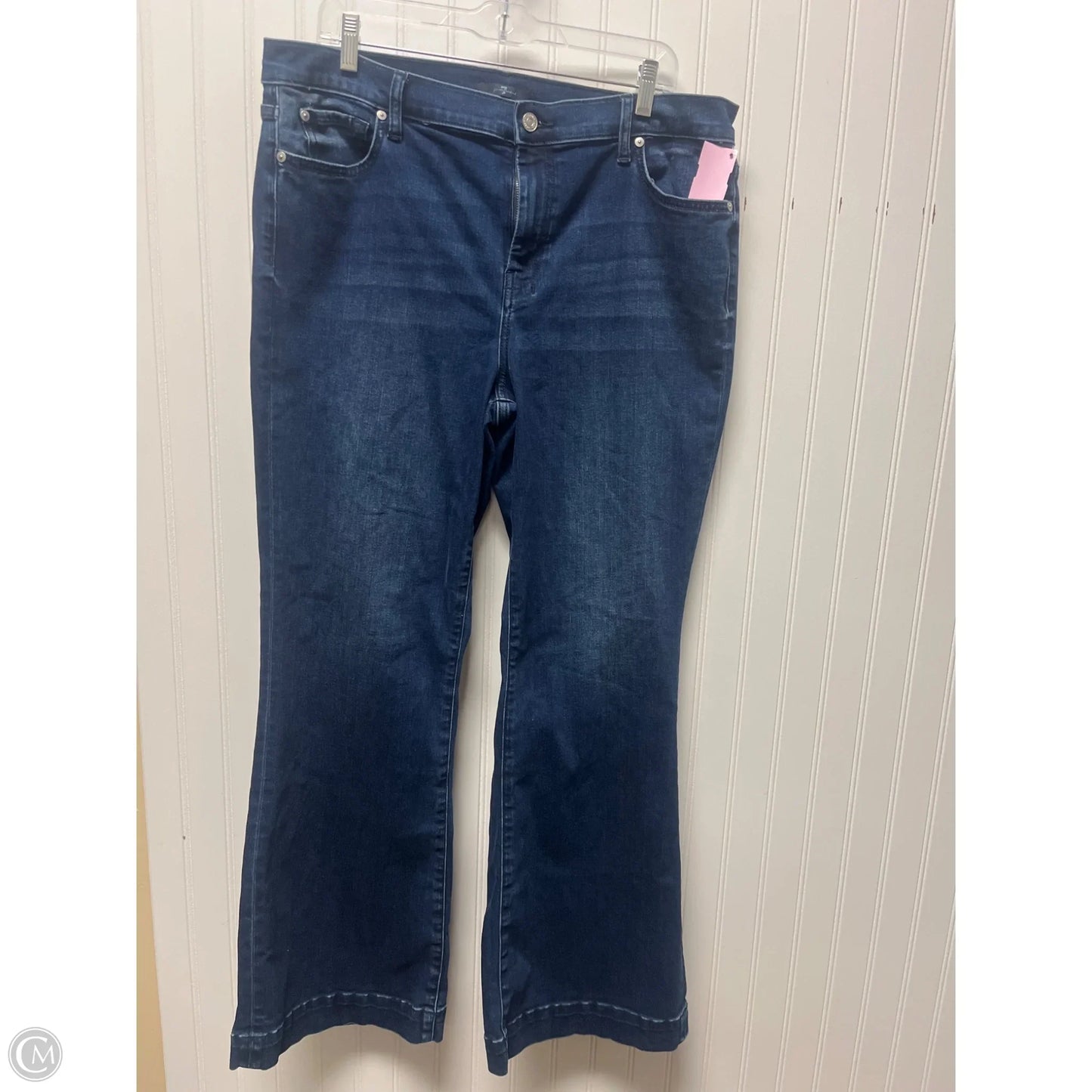 Jeans Boot Cut By 7 For All Mankind In Blue Denim, Size: 18