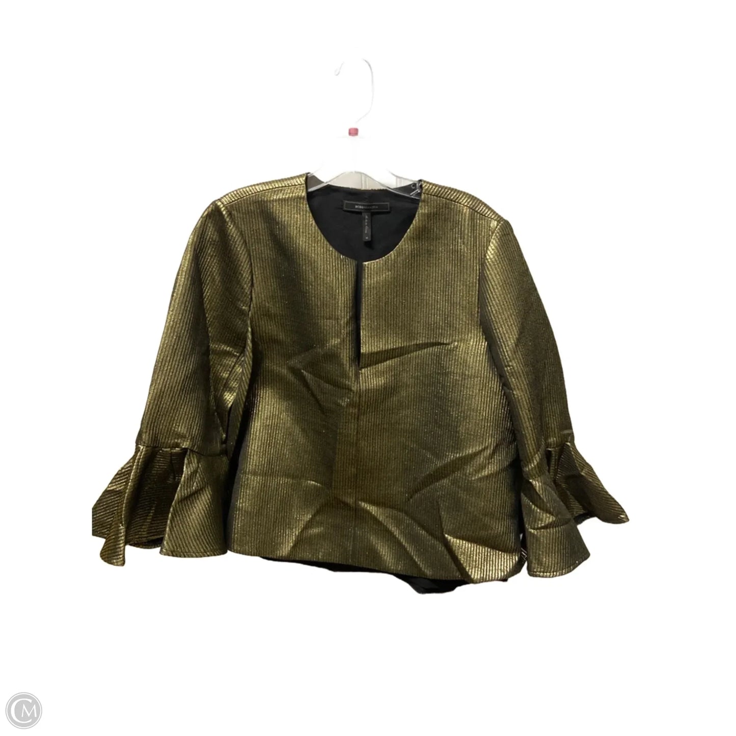 Top Long Sleeve By Bcbgmaxazria In Gold, Size: M