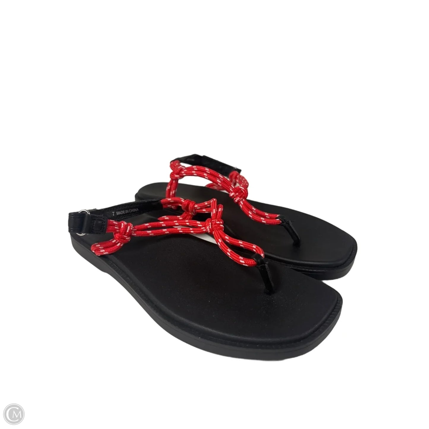 Sandals Flip Flops By Wild Fable In Black & Red, Size: 7