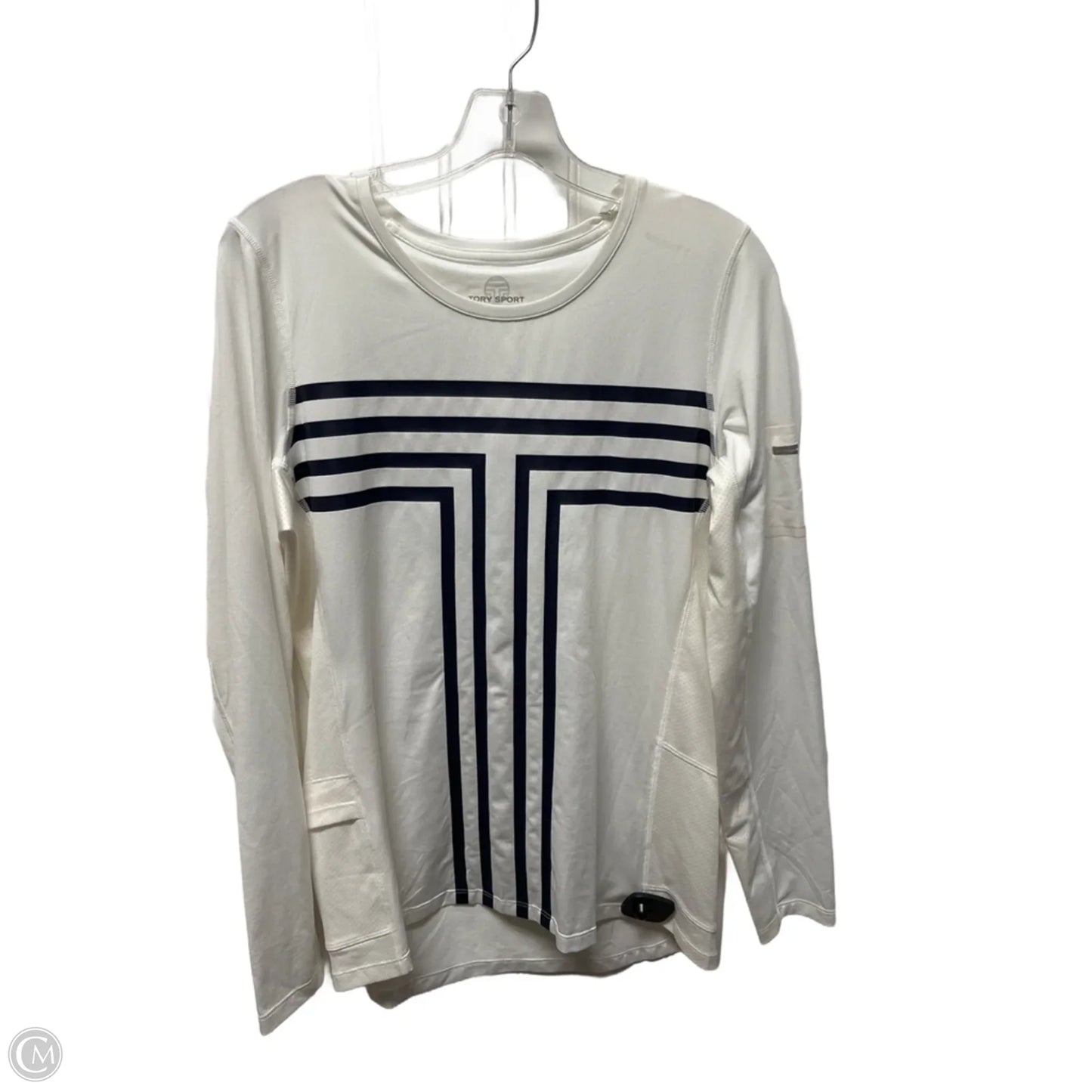 Top Long Sleeve Designer By Tory Burch In Blue & White, Size: Xl