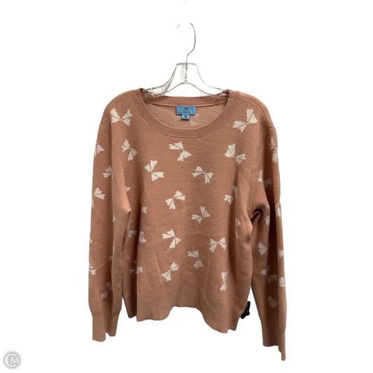 Sweater By Cece In Pink & White, Size: Xl
