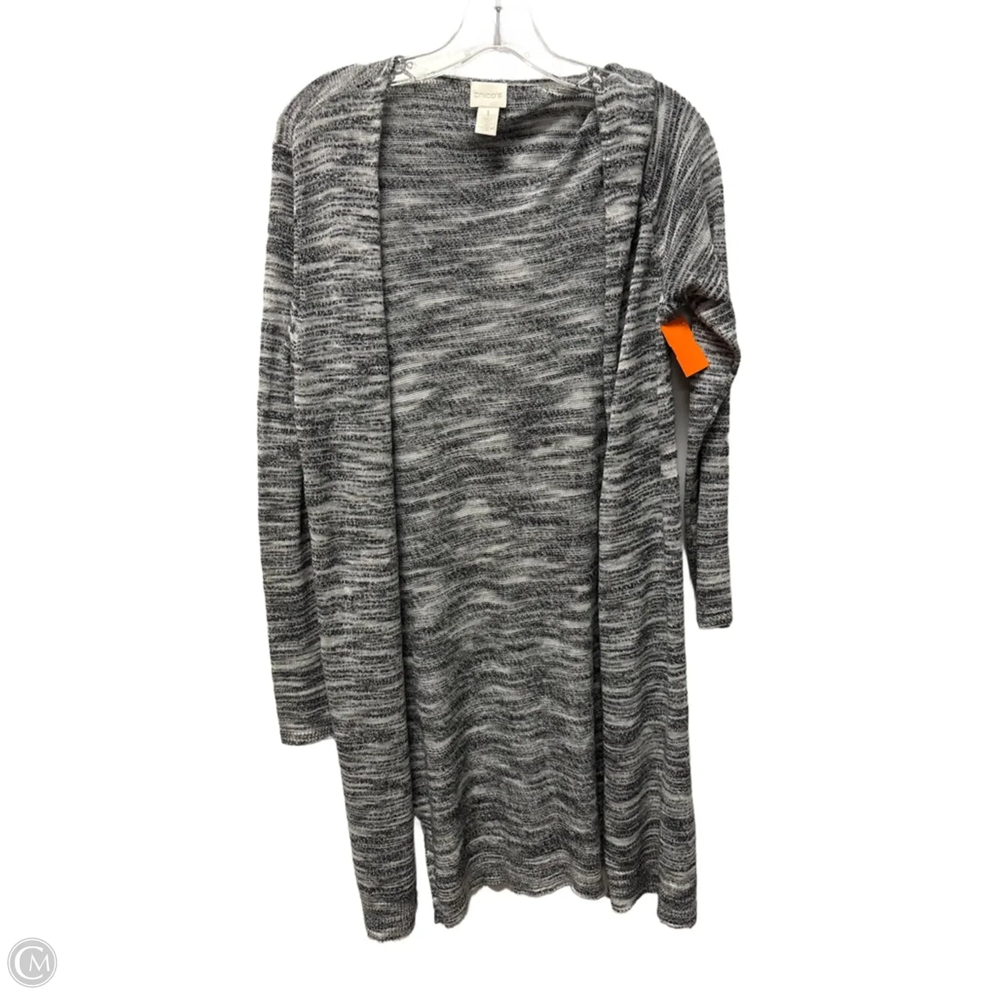 Sweater Cardigan By Chicos In Grey, Size: M